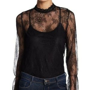 Vero Moda black swan frill top
